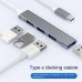 Разклонител RoTech, RT-53003, USB 3.0, Type-C, HUB, Silver