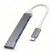 Разклонител RoTech, RT-53003, USB 3.0, Type-C, HUB, Silver