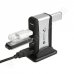 Разклонител RoTech, RT-2000, USB 2.0, HUB, Black-Silver