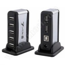 Разклонител RoTech, RT-2000, USB 2.0, HUB, Black-Silver